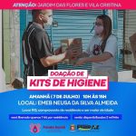 distribuição de kits de higiene