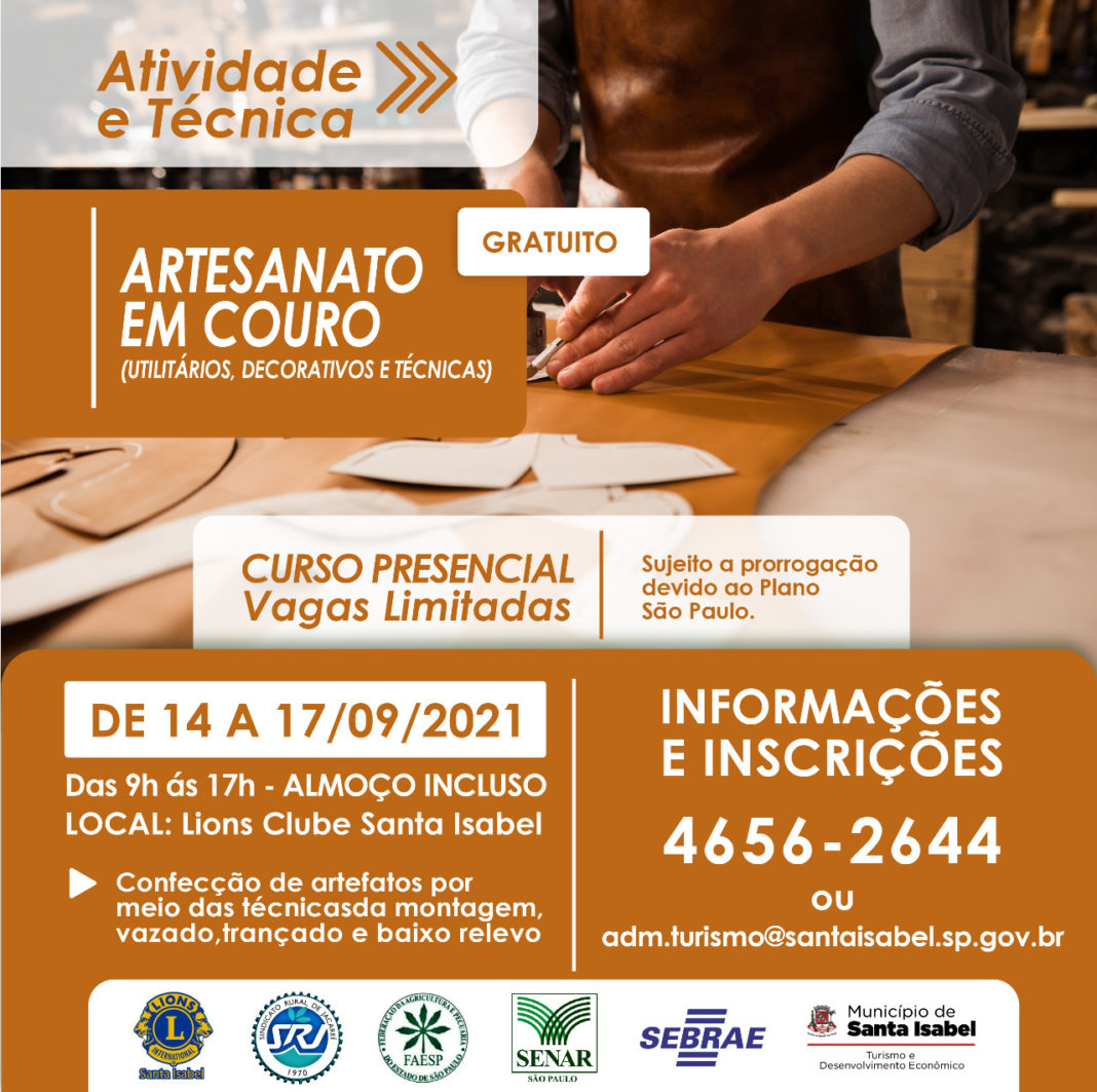 Curso de artesanato em couro é disponibilizado para os moradores de Santa Isabel