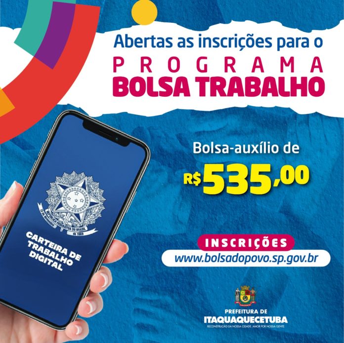 Programa Bolsa Trabalho está com inscrições abertas para moradores de Itaquá