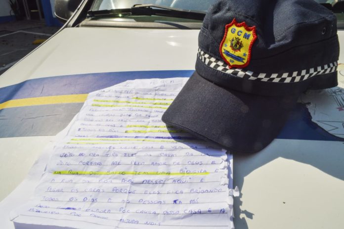 Carta anônima é entregue na GCM para denunciar tráfico