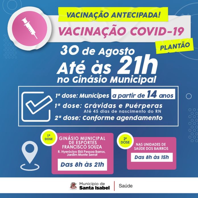 ANTECIPAÇÃO DA VACINAÇÃO CONTRA A COVID-19 PARA OS ADOLESCENTES A PARTIR 14 ANOS