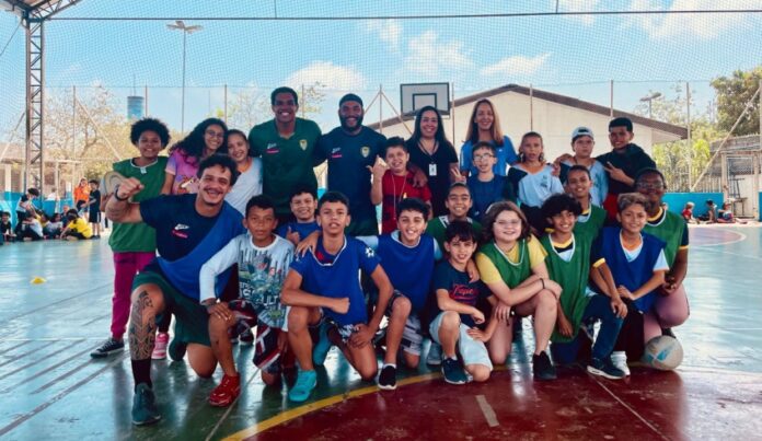 EM Prof. Mario Portes recebeu atletas da Seleção Brasileira Masculina de Rugby XV