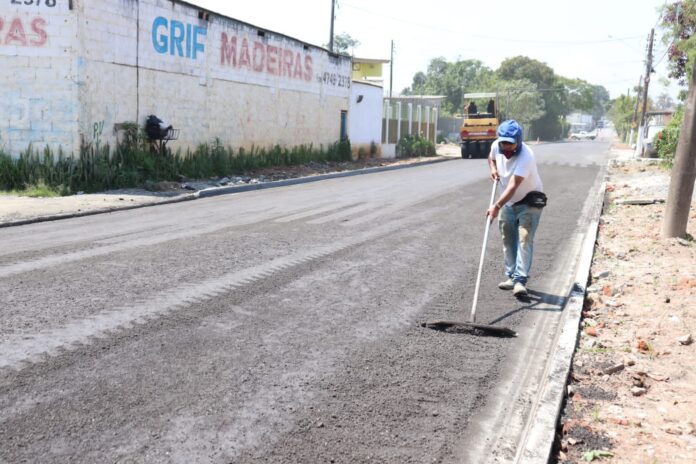 Obras de recapeamento da avenida Jaguari estão em fase de conclusão